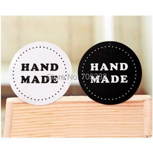 100pcs/lot Dia:3.5cm New "HAND MADE" Sticker Labels Seals Gift stickers (aa-129)