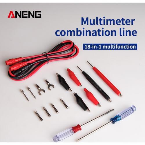 18 pcs Universal Digital Multimeter Probe Test Leads Multi Meter Needle Tip Tester Lead Probe Wire Pen Cable Multimeter Feelers
