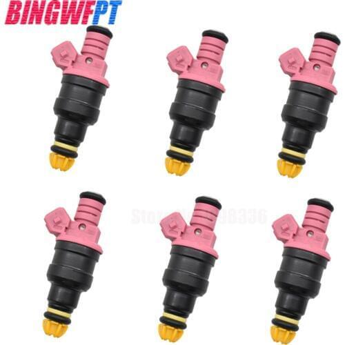 6PCS Fuel injectors For BMW 328I 328IS 528I M3 Z3 E36 E39 E38 2.8 3.2L L6 OEM 0280150440 0 280 150 440 13641703819 0280 150 440