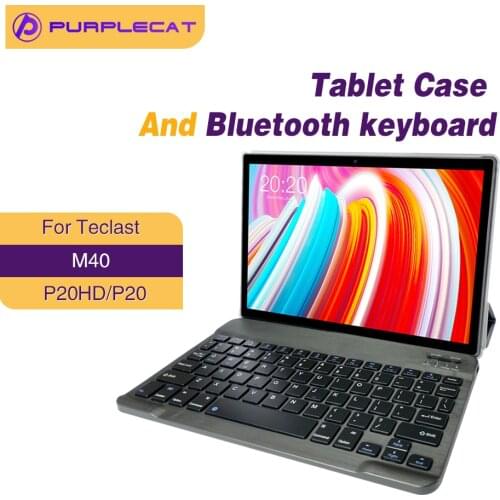 Purplecat Tablet Accessories Bluetooth Keyboard Tablets Case For Teclast M40 P20HD P20 10.1"Protective Cover Wireless PU Leather