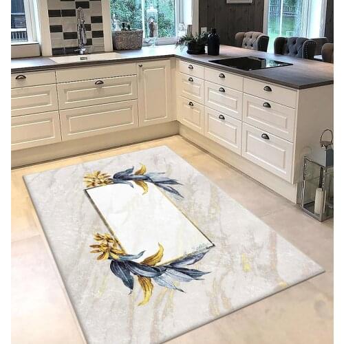 White color flower patterned kitchen rug modern carpet rug personalized gift free shipping kitchen utensils black runner