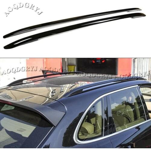 For Porsche Cayenne 2011-2017 Shiny Black Roof Rails Baggage Luggage Rack Moulding Cover Trim 2Pcs Car Accessories