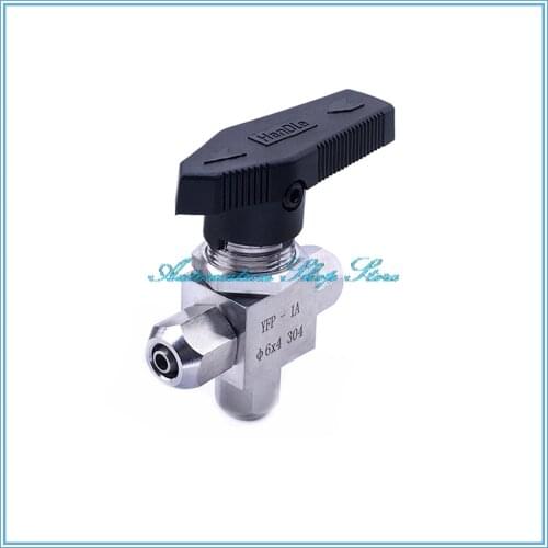 Fast twist Needle Valve 4 6 8 10 12 OD PU Tube 3-way SS 304 Stainless Steel Ball Valve