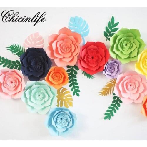 Chicinlife 40cm Paper Flower Christmas Backdrop DIY Crafts Artificial Flowers Backdrop Wedding Birthday Party Decoration