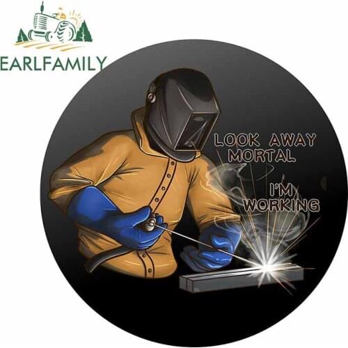 EARLFAMILY 13cm x 12.8cm for Welder Car Styling Stickers Waterproof Decal Vinyl Material Sunscreen Suitable for VAN RV