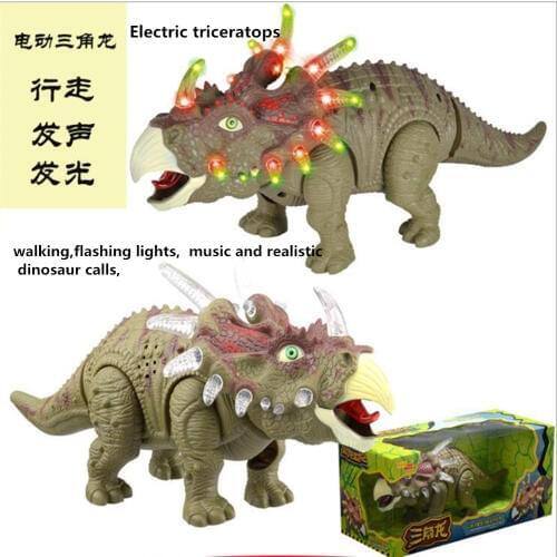 Electric tricerato toy animal toy 36cm simulation Electric toy walking model New Children education Dinosaur model toy kids