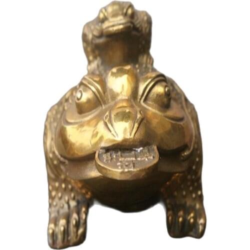 China old Bronze statue Toad worship copper statue ware of Fengshui