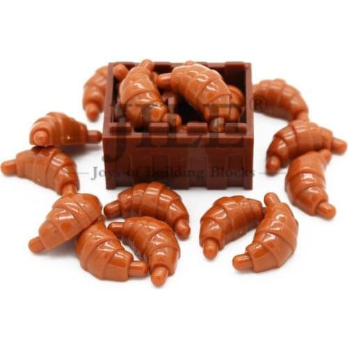 Moc Food Building Blocks Bread Croissant 33125 DIY Bricks Bulk Set Compatible with Assembles Particles City Street View Toys