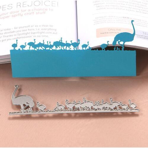 DUOFEN METAL CUTTING DIES 050295 Ostrich mum and her kids embossing stencil DIY Scrapbook Paper Album 2018 new