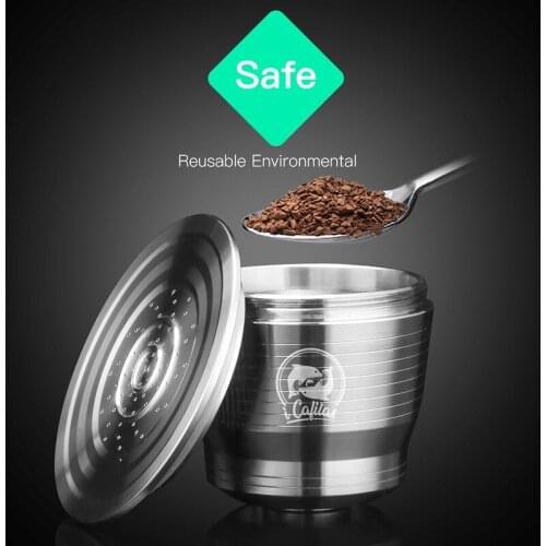 Pro Silver Stainless Steel Refillable Reusable Coffee Capsule Pod For Nespresso Machine Pixie.Cube.Maestria.Lattissima.Inissia