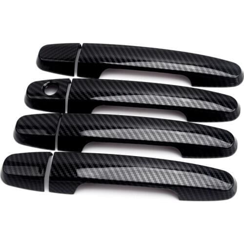 8pcs/set Carbon Fiber Texture Black Door Handle Cover Trim ABS fit for Toyota Camry Corolla RAV4 Scion Highlander Matrix Solara