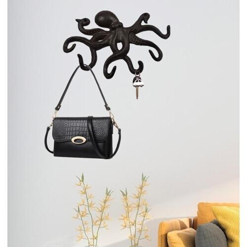 Wall Hanging Hook Vintage Octopus Antique for Hanging Clothes Hat Scarf Key Deer Horns Hanger Rack Wall Decoration