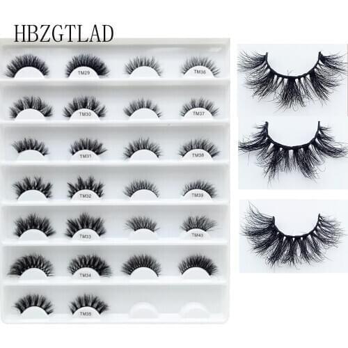 NEW 1 Pair 3D Mink Hair 15-25MM False Eyelashes Long Wispies Multilayers Fluffy Eyelashes Cruelty-Free Handmade Eye Makeup Tools