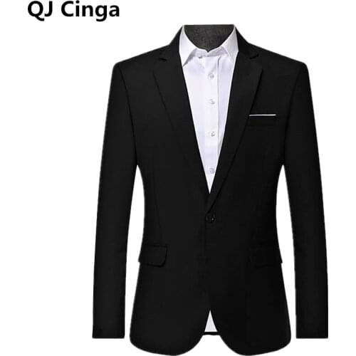 Single Breasted Black Formal Blazer Mens Business/Wedding/Party Blazer Coat Gray Red Men Slim Jaqueta 6XL