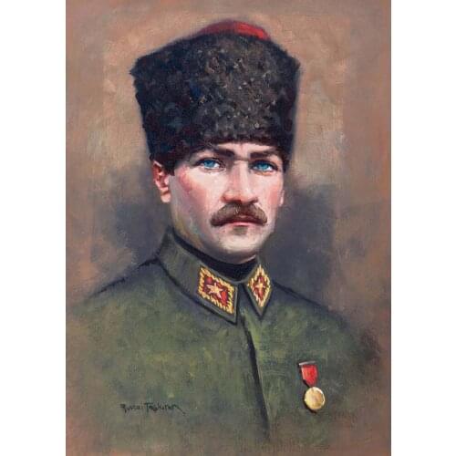 Wholesale painting TOP HOME art good quality Turkey President mustafa kemal Ataturkportrait print art painting on canvas