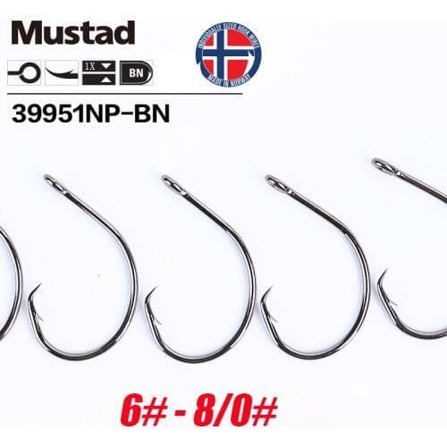 Mustad Norway Origin Fishing Hook High Carbon Steel Big Size Circle Fish Hooks,6#-8/0#,39951NP-BN