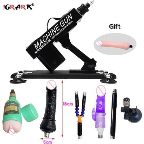 Sex Machine for Men and Women Female Vibrator with 7 Accessories Adjustable Angle Retractable Machine Guns Sex-toys Sex Shop