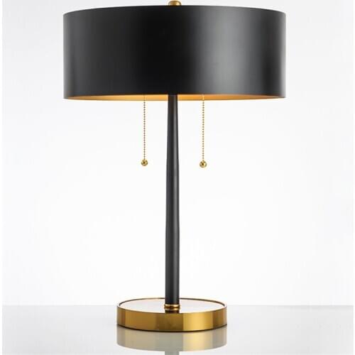 Nordic Black Metal LED Table Lamp Office Table Decor Cloth Lampshade Desk Lamps Bedside Lamp Reading Table Lamps Bedroom Lamp