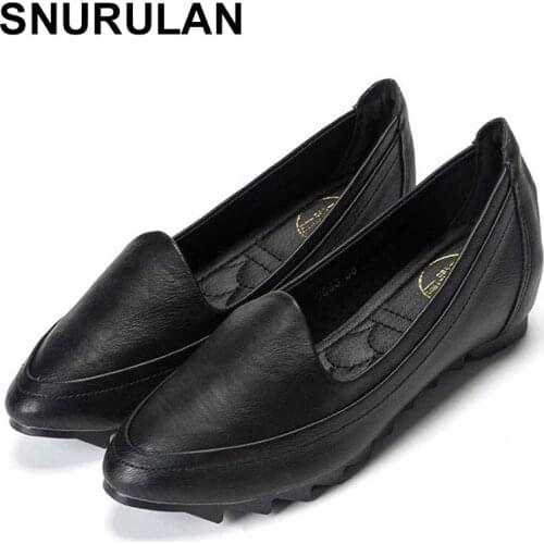 SNURULAN New womens shoes increased in spring and autumn of 2020 Shallow mouth casual womens shoes fashion single shoes women