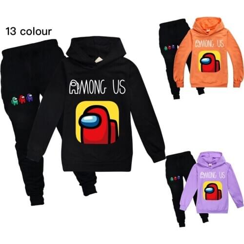 Baby Boys Hoodies Among Us Kids Clothes Hot Sale Funny Game Among Us Girls Hoodies Cartoon Boys Sweatshirt Tops Tees Pants 2Pcs