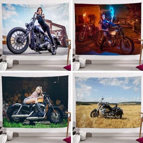 Motorcycle Modification Shop Decoration Wall Hanging Cloth Dormitory Bedroom Bedside Decoration Hippie Room Decoration Mural