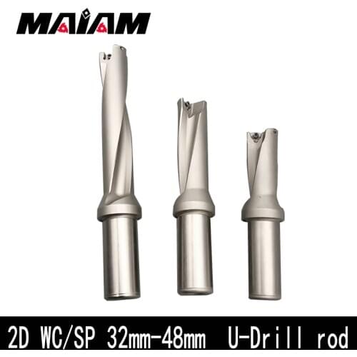 High-quality 2d sp/wc 32-48mm CNC center bit U drill 2d sp wc indexable insert drill Drills for metal 32 34 36 48 u-drill rod