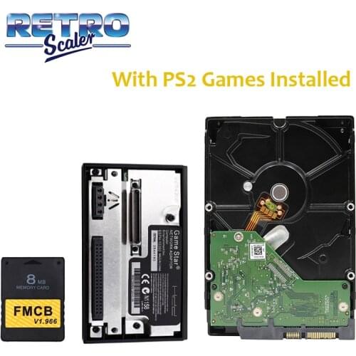 3.5" SATA Hard Disk Drives 80GB/320GB/500GB/1TB/2TB with Games +FMCB v1.966 8/16/32/64MB Memory Card for PS2 + SATA HDD Adapter