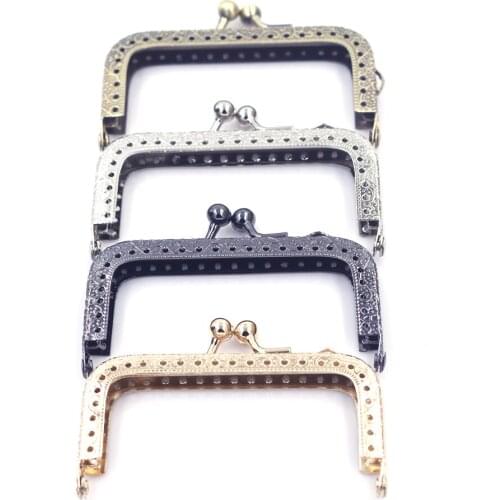 10PCS 8.5cm Square Purse Metal Frames Pouch Bag Kiss Clasps Clutch Handles Buckle DIY Handmade Gift Handbag Hardware Accessories