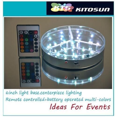 10PCS/ Lot 6 Inch RGB Led Light Base Lithium Recharging For Centerpiece / wedding / party / vase