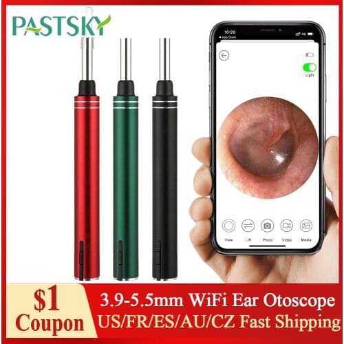 3.9-5.5mm WiFi Ear Otoscope Wireless 3.0/5.0MP Digital Endoscope Ear Inspection Camera Earwax Cleaning Tool for IOS Android