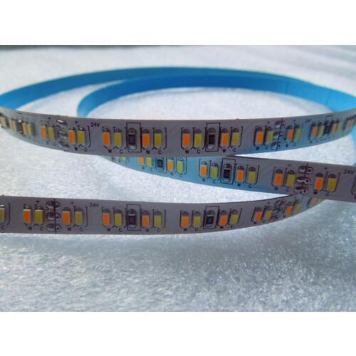 3014 SMD 240leds/m DC24V led dual color CCT adjustable flexible strip;5m long;120W;white PCB;non-waterproof
