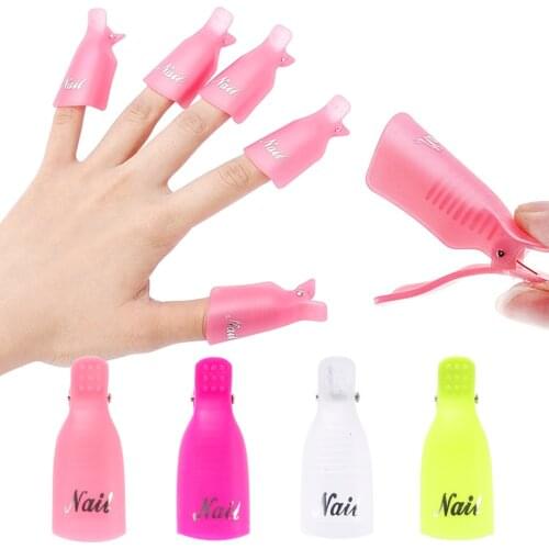 5/10PCS Plastic Nail Clips For Remove Gel Polish Remover Wraps Napkins Nail Art Soak Off Cap Nail Degreaser Cleaner Cap LEND136