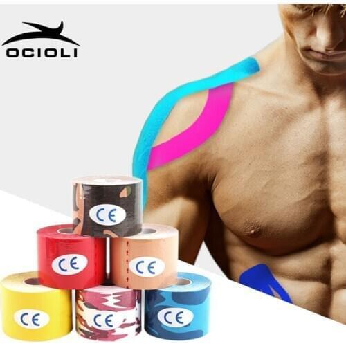 5cm Kinesiology Tape Athletic Kinesiology Tape Sport Taping Strapping Good Quality Football Tennis Knee Muscle Taping Knee Pads