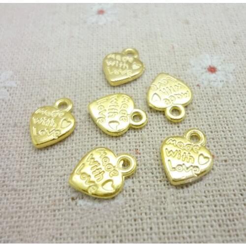 50PCS/pack Heart Shape Metal Labels Lettern Printed Tags For DIY Handmade Sewing Craft Garment Bags Decoration