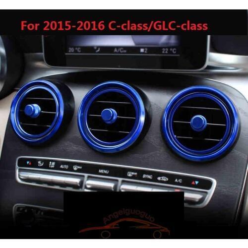 Angelguoguo Car Air outlet sticker/Instrument panel Air outlet decoration ring for Mercedes Benz 2015-2016 C-Class W205/GLC