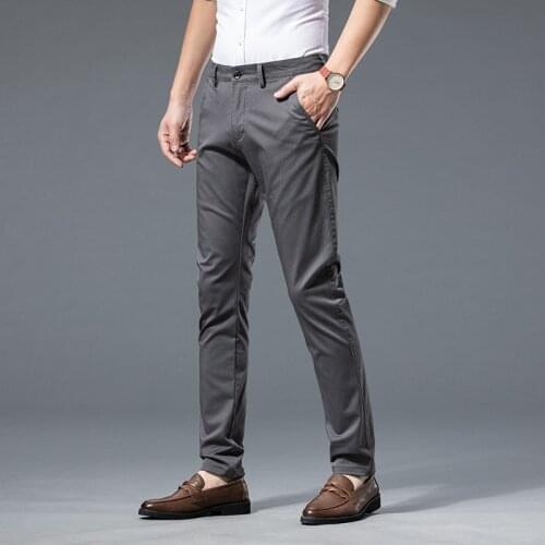 Four Season Casual Pants Spring Business Summer Fashion Brand Middle Aged Mens Trouser British Straight Men Japanese Streetwear