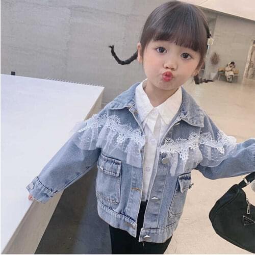 Lace Hoodies Boys Jeans Baby Denim Jacket Outwear Spring Autumn Childrens Hooded Jacket Detachable Girl Jacket Top Coat For Kid
