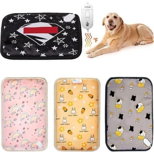 40*60cm Pet Electric Blanket Waterproof Electric Heating Dog Bed Mats Adjustable Temperature Heating Chair Cushion Cats Bed Pad