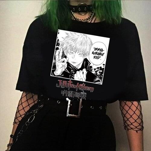 Harajuku Shirt Anime Jujutsu Kaisen T Shirt Men Kawaii Summer Tops Yuji Itadori Graphic Tees Unisex T-shirt Male