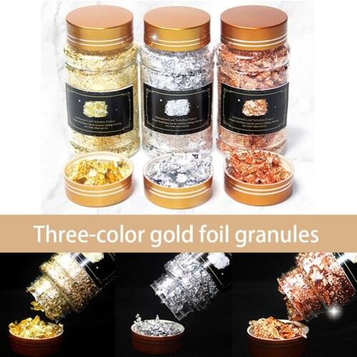G Imitation Gold Sliver Copper Foil Sequins Glitters Craft Leaf Flake Sheets Bulk Foil Paper For Gilding DIY Nail Art Decor