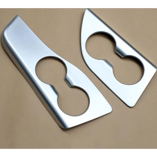 Chrome Fit For Toyota Highlander Kluge Accessories Rear Side Door Armrest Water Cup Holder Cover Trim Parts 2014 2015 2016 2017