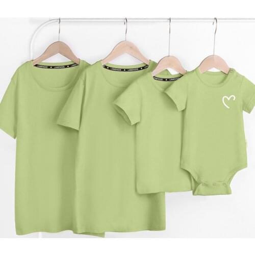 Ircomll Matching Family Outfits 2021 Summer Kids T-shirt for Girls Boys Sold Color Kids Boy & Girl Suit Childrens clothing