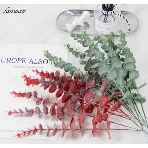 38cm Artificial Flower Eucalyptus Leaf Artificial Flower Decoration Simulation Bouquet Wedding Flower Wall Simulation Leaves