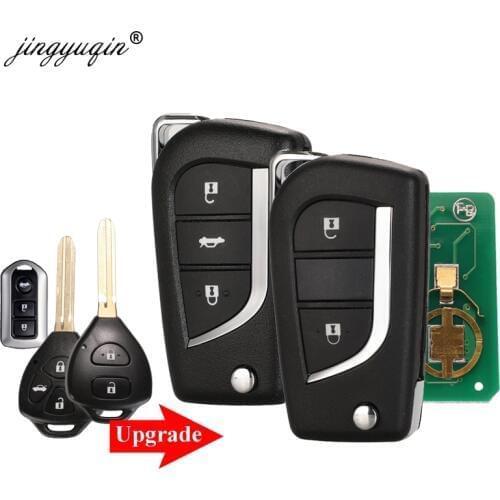 Jingyuqin 2/3 Buttons Control Key 315Mhz with Chip For Toyota Corolla RAV4 Camry CROWN Reiz Toy43 TOY48 Modified Flip Remote Key