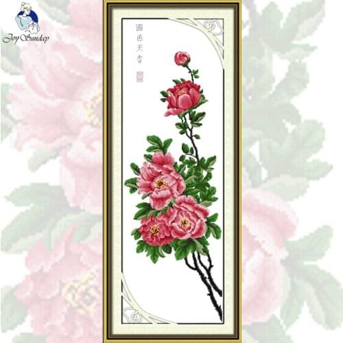 NKF National Beauty and Heavenly Fragrance Peony Chinese Cross Stitch Kit Needlework Embroidery Cross Crafts for Home Decor
