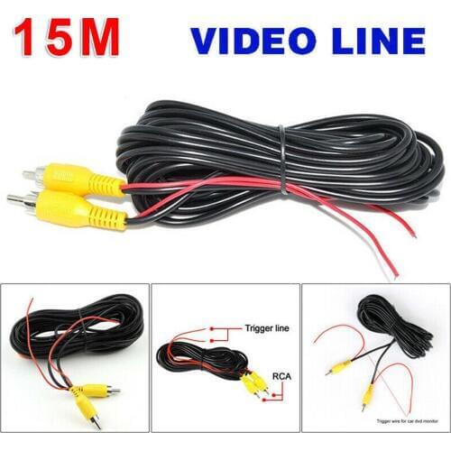 15m RCA Reverse Rear View Backup Camera Video Cable Cord Parking Extension Wire Brand New And High Quality