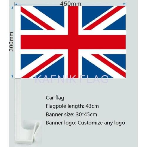 KAFNIK,30X45C British flag UK car window flag car flag pole car decoration Free Shipping