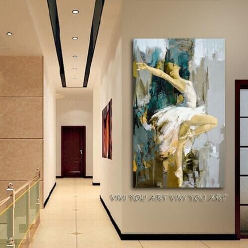 Famous Artist handmade Oil Painting Dancing Ballerina Canvas Painting On Canvas Poster Cuadros Wall Art Pictures for Living Room