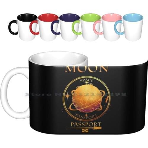 Moon Ceramic Mugs Coffee Cups Milk Tea Mug Moon Luna Galaxy Astronomy Cosmos Fantasy Astronaut Globe Space Star Creation