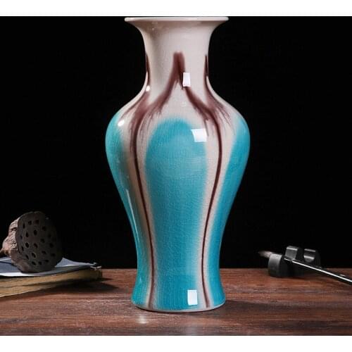 Chinese Vintage Jingdezhen Decorative Fine Porcelain Jade Vases High Temperature three-colour glazed Green Ceramic Flower